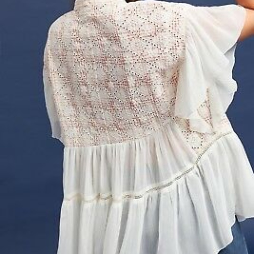 Akemi Kin Anthro Lindy Popover Eyelet Embroidered